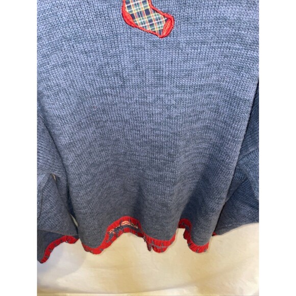 Tiara Women’s Christmas Cardigan Sz XL Blue Colorblock Seasonal Going Out Party - Picture 12 of 12